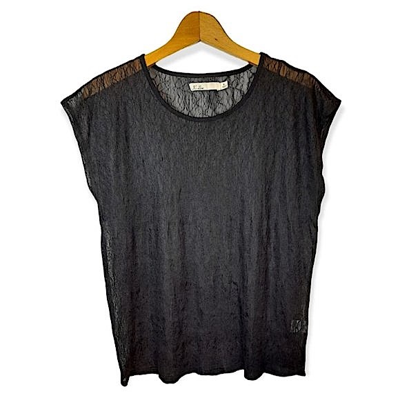 Madewell Black Lace Top Small Dark Romance Siren Core Goth Whimsical - Picture 1 of 10